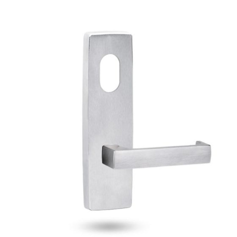 Lockwood 1801 Square End Plate With Cylinder Hole & 112 Lever Satin Chrome 1801/112SC