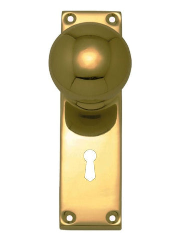 Superior Brass Knob Lock (CC 57mm) PB 150x42mm - primehardware
