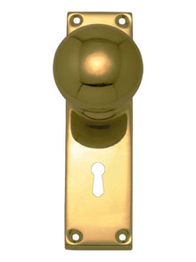 Superior Brass Knob Lock CC 57mm Polished Brass 150x42mm (Pair)
