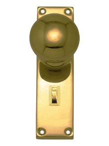 Superior Brass Knob Lock Privacy Polished Brass 150x42mm (Pair)