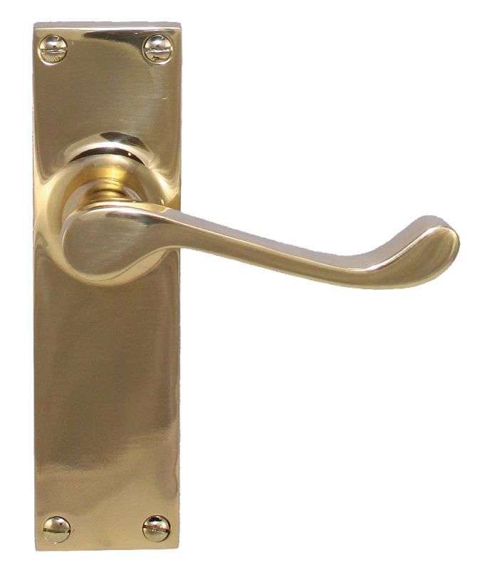 Superior Brass Lever Latch Passage Set PB 150x42mm ONLY LEVER SET - primehardware