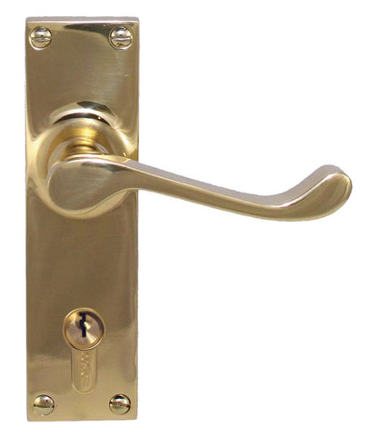 Superior Brass Lever Lock (CC 47.6mm) PB 150x42mm ONLY LEVER SET - primehardware