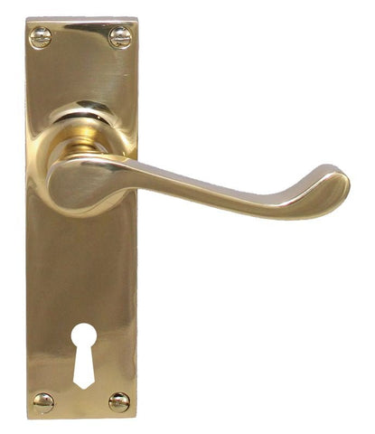 Superior Brass Lever Lock (CC 57mm) PB 150x42mm ONLY LEVER SET - primehardware