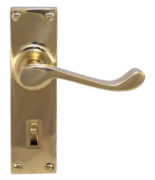 Superior Brass Lever Lock Privacy Polished Brass 150x42mm (Pair)