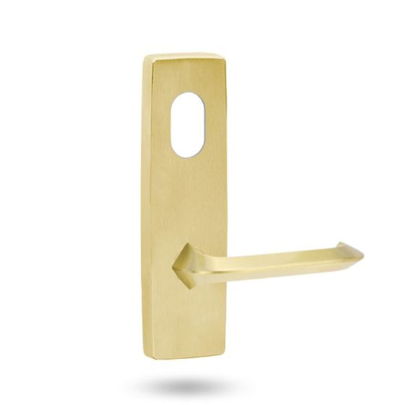 Lockwood 1801 Exterior Square End Plate With Cylinder Hole & Lever 116 Polished Brass Unlacquered 1801/116BU