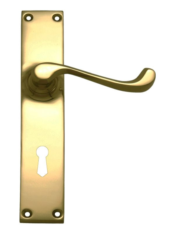 Superior Brass Lever Lock (CC 57mm) PB 200x36mm  ONLY LEVER SET