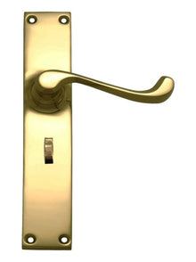 Superior Brass Lever Lock Privacy Polished Brass 200x36mm (Pair)