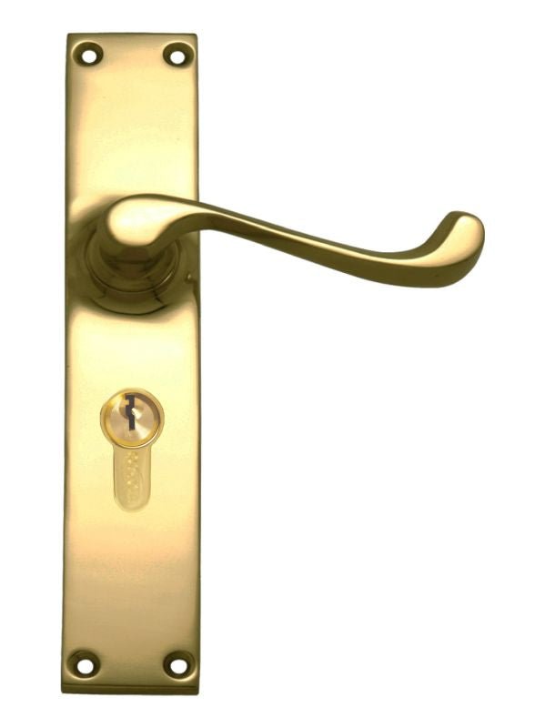 Superior Brass Lever Lock (CC 47.6mm) PB 152x36mm ONLY LEVER SET - primehardware