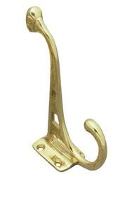 Superior Brass Hat & Coat Hook Projection Polished Brass 110mm