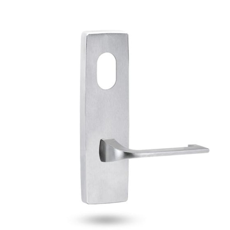 Lockwood 1801 Square End Plate With Cylinder Hole & 124 Lever Satin Chrome 1801/124SC - primehardware