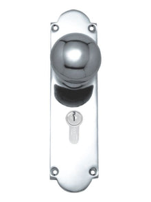 Superior Brass Knob Lock - Chrome Plated CC 47.6mm Polished Chrome 200x50mm (Pair) Only Lever Set