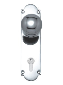 Superior Brass Knob Lock - Chrome Plated CC 85mm Polished Chrome 200x50mm (Pair)