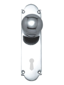 Superior Brass Knob Lock Chrome Plated CC 57mm Polished Chrome 200x50mm (Pair)