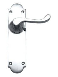 Superior Brass Lever Latch Passage Chrome Plated Polished Chrome 200x50mm (Pair)