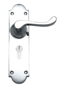 Superior Brass Lever Lock Chrome Plated CC 47.6mm Polished Chrome 200x50mm (Pair)