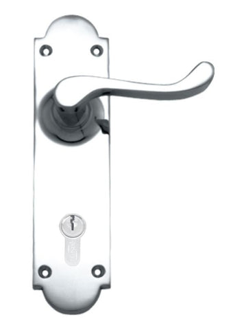 Superior Brass Lever Lock (CC 85mm) CP 200x50mm ONLY LEVER SET - primehardware
