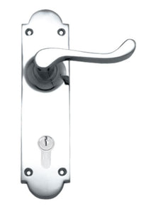 Superior Brass Lever Lock Chrome Plated CC 85mm Polished Chrome 200x50mm (Pair)