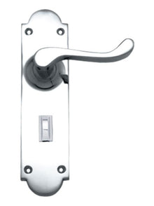 Superior Brass Lever Lock Privacy Chrome Plated Polished Chrome 200x50mm (Pair)