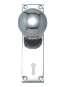 Superior Brass Knob Lock Centre-to-centre 57mm Chrome Plated Lever Polished Chrome 150x42mm (Pair)