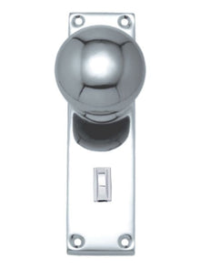 Superior Brass Knob Lock Privacy Chrome Plated Polished Chrome 150x42mm (Pair)