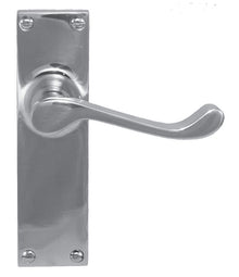 Superior Brass Lever Latch Passage Chrome Plated Polished Chrome 150x42mm (Pair)