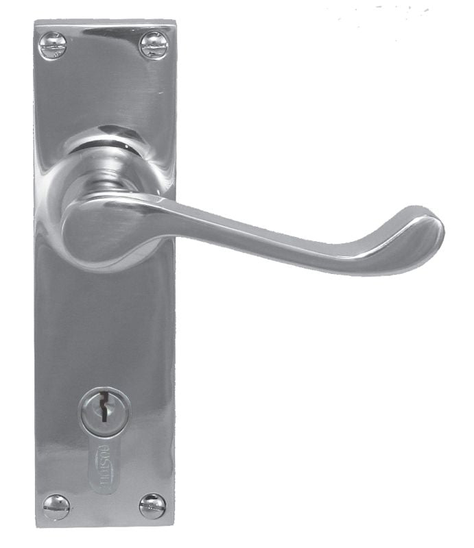 Superior Brass Lever Lock (CC 47.6mm) CP 150x42mm ONLY LEVER SET - primehardware