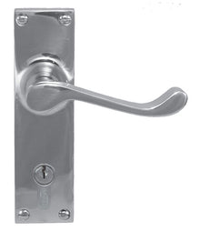 Superior Brass Lever Lock Chrome Plated CC 47.6mm Polished Chrome 150x42mm (Pair)