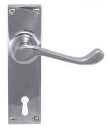 Superior Brass Lever Lock Chrome Plated Centre-to-centre 57mm Polished Chrome 150x42mm (Pair)