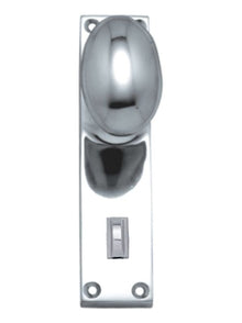 Superior Brass Knob Latch Punched Privacy Chrome Plated Polished Chrome 150x42mm (Pair)