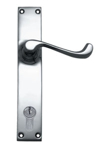 Superior Brass Lever Lock Chrome Plated Cross-centre 85mm Polished Chrome 200x36mm (Pair)