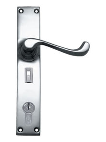 Superior Brass Lever Lock Punched to Suit myLOCK Chrome Plated Polished Chrome 200x36mm (Pair)