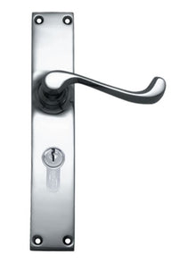 Superior Brass Lever Lock Chrome Plated Backset 47.6mm Polished Chrome 152x36mm (Pair)