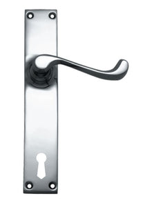 Superior Brass Lever Lock Chrome Plated Backset 57mm Polished Chrome 152x36mm (Pair) Only Lever Set