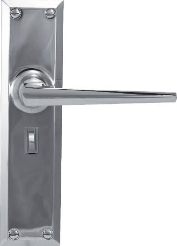 Superior Brass Lever Lock Privacy Polished Chrome 200x50mm (Pair) - primehardware