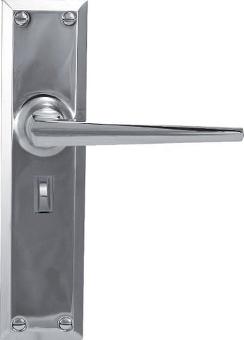 Superior Brass Lever Lock Privacy Polished Chrome 200x50mm (Pair) - primehardware