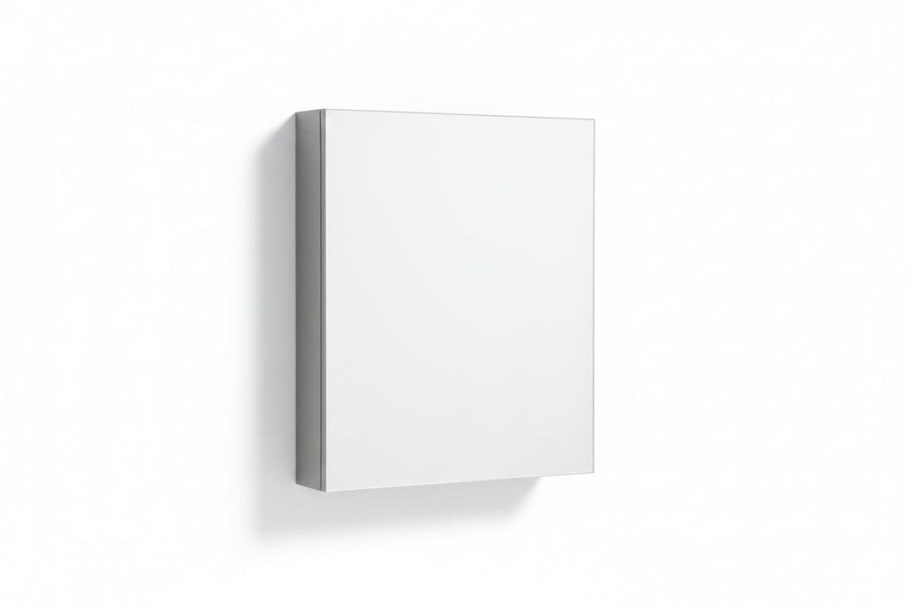 White rectangular object with a metallic edge on a white background