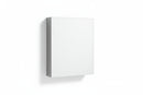 White rectangular object with a metallic edge on a white background