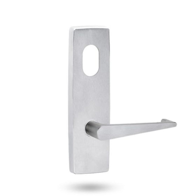 Lockwood 1801 Square End Plate With Cylinder Hole & 133 Lever Satin Chrome 1801/133SC - primehardware