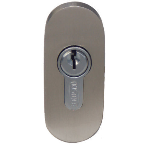 Metal door lock on a white background