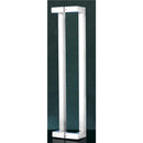 Tall white cylindrical object on a dark green background