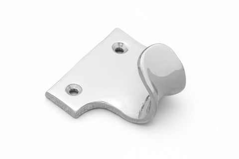 Metallic lever or handle on a white background