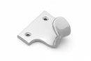 Metallic lever or handle on a white background