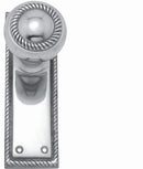 Decorative metal door handle on a white background