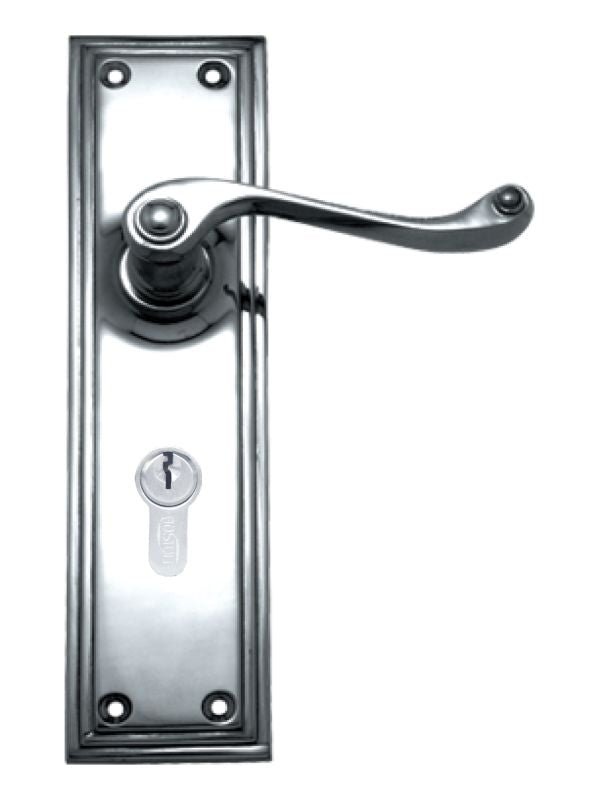 Superior Brass Lever Lock (CC 47.6mm) CP 200x50mm ONLY LEVER SET - primehardware
