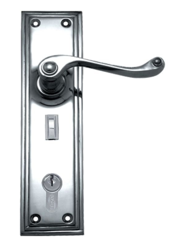 Superior Brass Lever Lock to suit myLock CP 200x50mm ONLY LEVER SET - primehardware