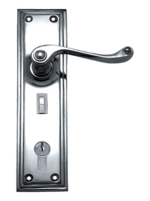 Superior Brass Lever Lock to Suit myLOCK Chrome Plated Polished Chrome 200x50mm (Pair)