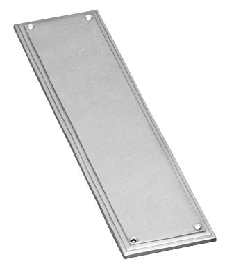 Superior Brass Rectangle Push Plate Edged CP 300x75mm - primehardware