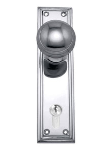 Superior Brass Knob Lock CC 85mm Polished Chrome 200x50mm (Pair)