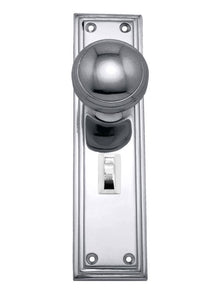 Superior Brass Knob Lock Privacy Polished Chrome 200x50mm (Pair) Only Lever Set