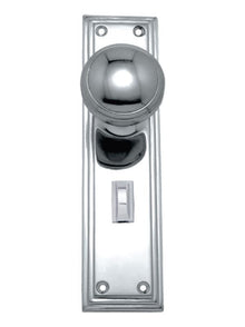 Superior Brass Knob Lock Privacy Polished Chrome 150x50mm (Pair) Only Lever Set
